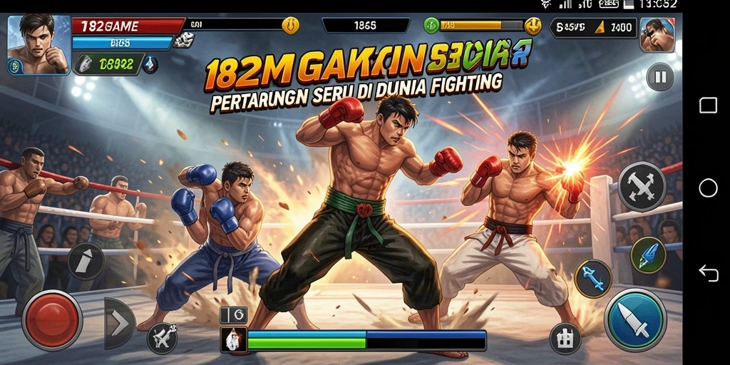 Tampilan gameplay 182GAME dengan pertarungan yang mendebarkan.