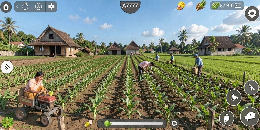 Gameplay Farming A7777 yang menarik dan interaktif.