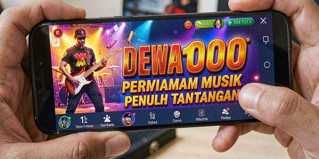 Gameplay DEWA1000 yang seru dengan berbagai lagu.