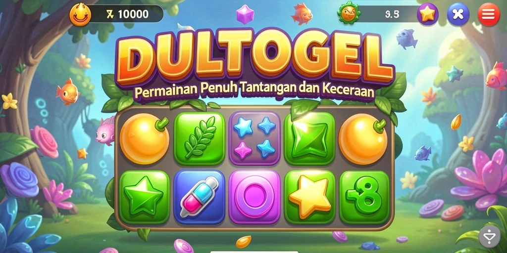 Tangkapan layar utama DULTOGEL menampilkan momen seru gameplay Match-3.