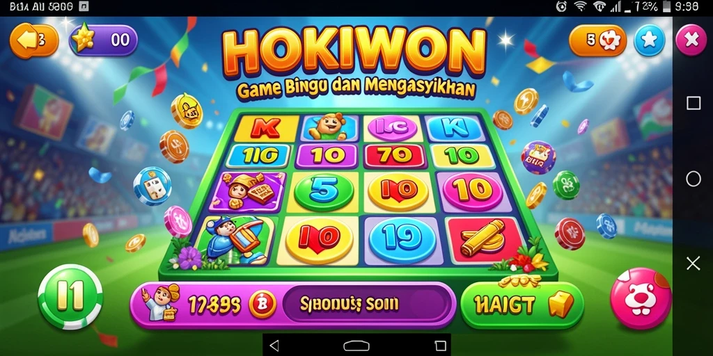 Screenshot HOKIWON menampilkan gameplay Bingo yang seru dan interaktif.