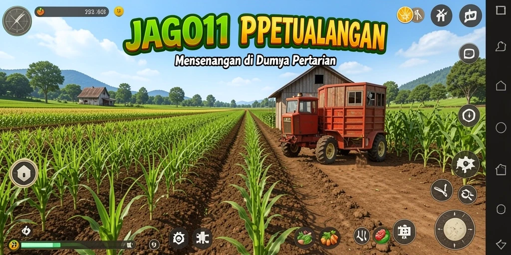 Tangkapan layar JAGO11 menunjukkan suasana ladang yang indah dan penuh kehidupan.
