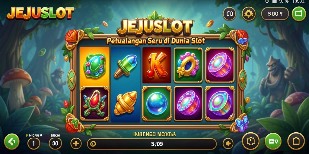 Tangkapan layar utama JEJUSLOT menampilkan gameplay petualangan penuh warna.