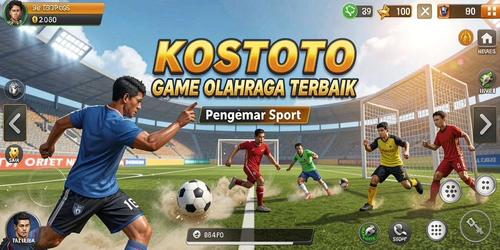 Screenshot KOSTOTO menampilkan aksi seru dalam pertandingan olahraga.