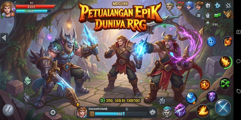 Screenshot gameplay MDG188 yang menunjukkan karakter dalam pertarungan epic.