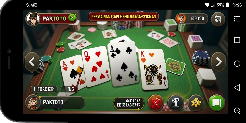 Tampilan gameplay PAKTOTO saat bermain Gaple melawan pemain lain.