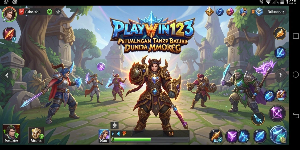 Tangkapan layar gameplay PLAYWIN123 yang menampilkan aksi pertempuran seru.