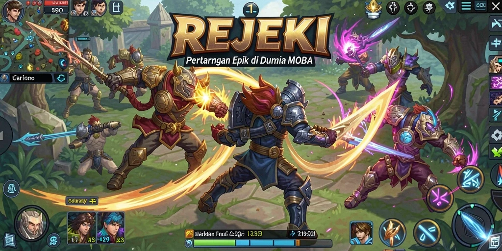 Gameplay seru di REJEKI, pertarungan tim yang mendebarkan.