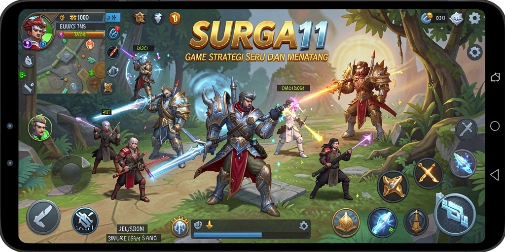 Tampilan gameplay SURGA11 yang mendebarkan dan strategis.