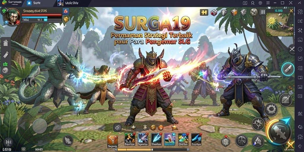 Tampilan gameplay SLG di SURGA19 yang menegangkan dan seru.