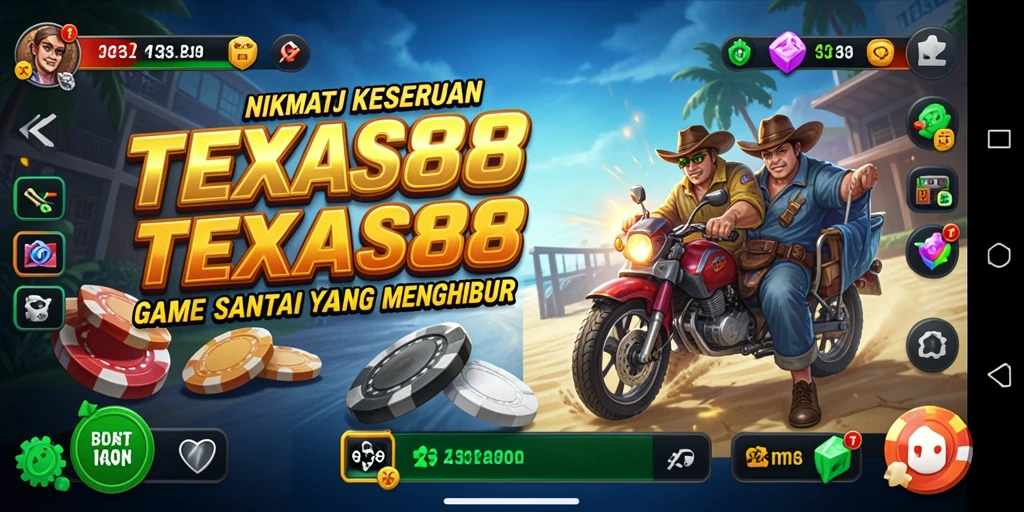 Tampilan gameplay <strong>TEXAS88</strong> yang menghibur dan penuh warna.