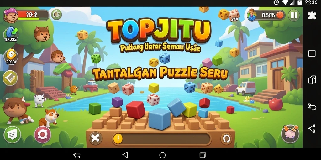 Tampilan gameplay seru di TOPJITU dengan berbagai puzzle menarik.